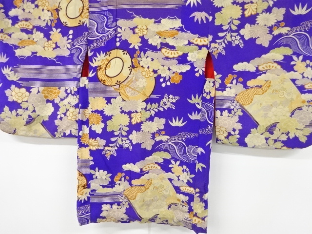 JAPANESE KIMONO / ANTIQUE HAORI / KINSHA / PINE & FLOWER